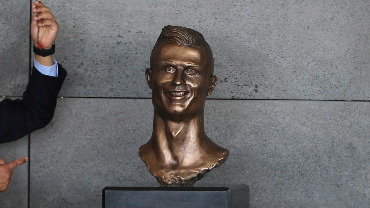 Cristiano Ronaldos statue has a huge erection and he 