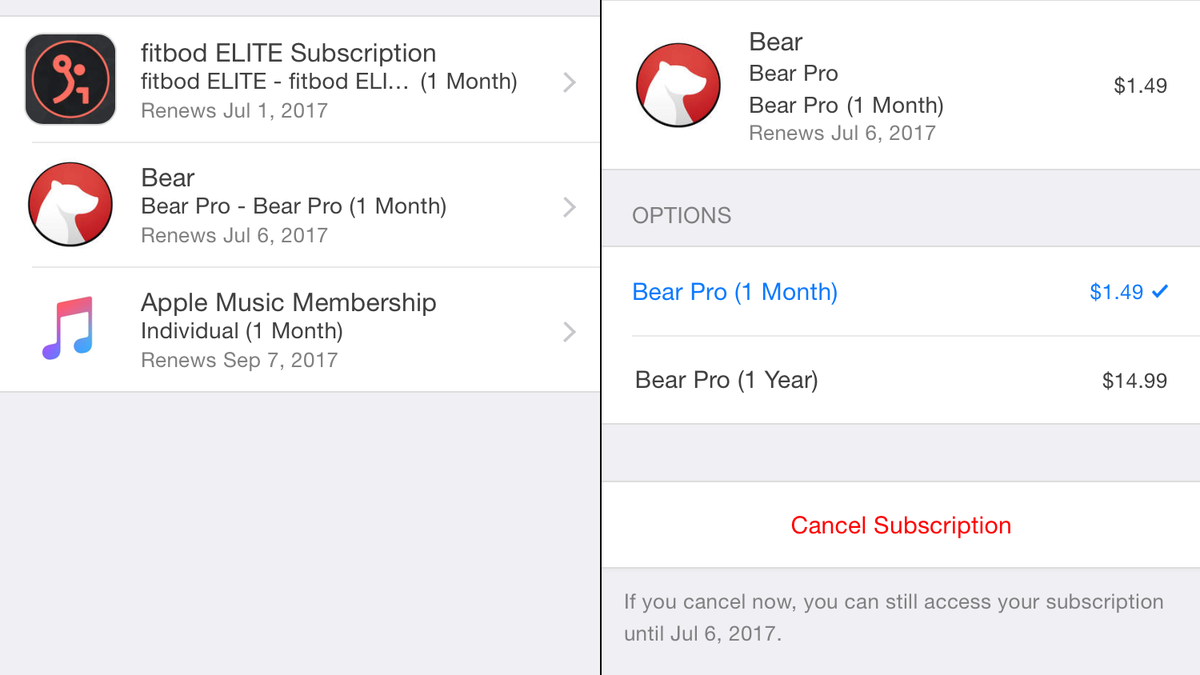 How to delete expired subscriptions on iphone