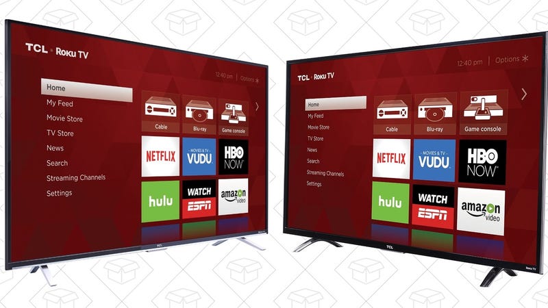 TCL US5800 55" 4K Roku TV, $400 | TCL UP130 55" 4K Roku TV, $500