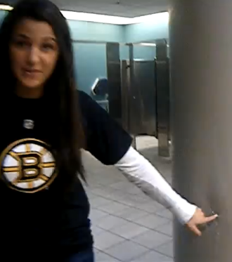Illustration for article titled Column-Kicking Lady Hockey Fan Sought By Authorities