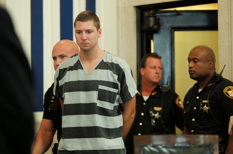 Former University of Cincinnati Police Officer Ray Tensing enters Hamilton County (Ohio) Common Pleas Court to be arraigned on murder charges July 30, 2014, in Cincinnati.Mark Lyons/Getty Images