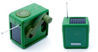 Illustration for article titled Kikkerland Solar/Hand-Cranked Radio Is Green Inside Out