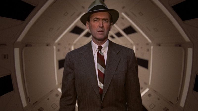 Illustration for article titled Jimmy Stewart meets Stanley Kubrick and things get weird fast