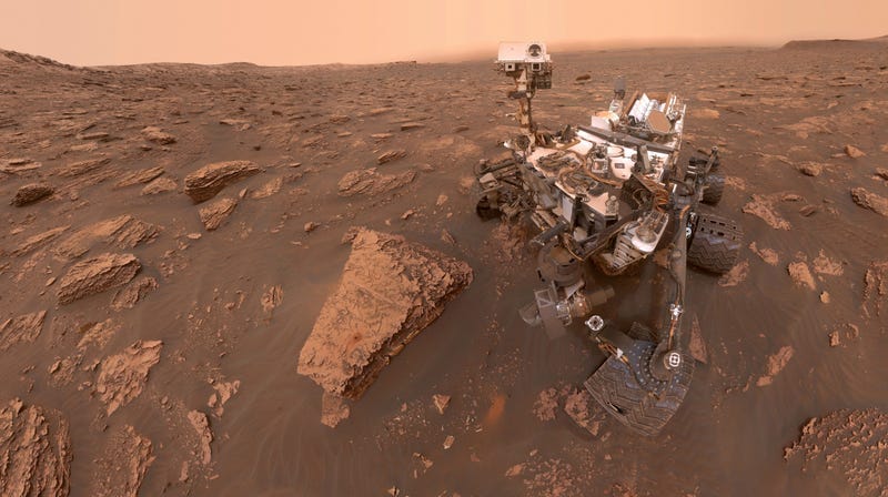 A composite self-portrait of the Curiosity Mars rover, 2018.