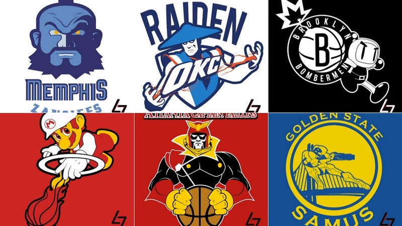 Illustration for article titled NBA Logos As Video Game Characters