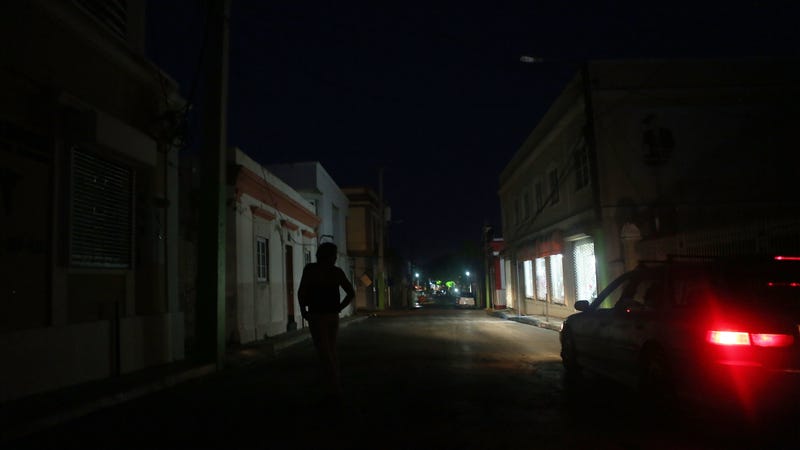 The darkness just weeks after Hurricane Maria hit last year.