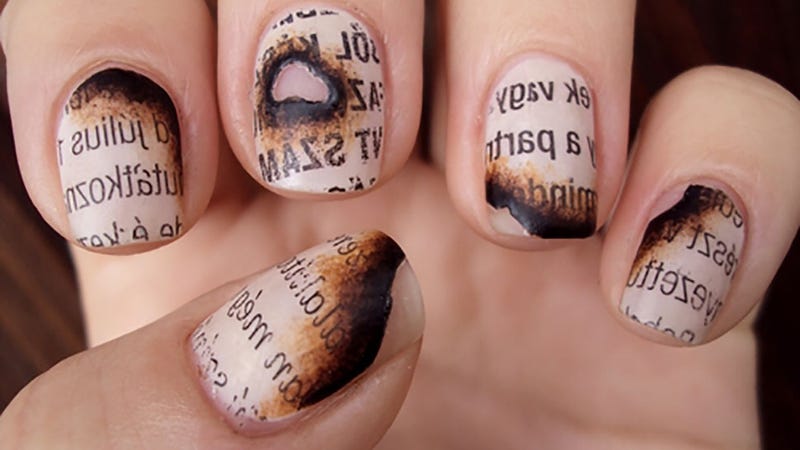 This Burned Paper Manicure Is Perfect For Banned Books Week