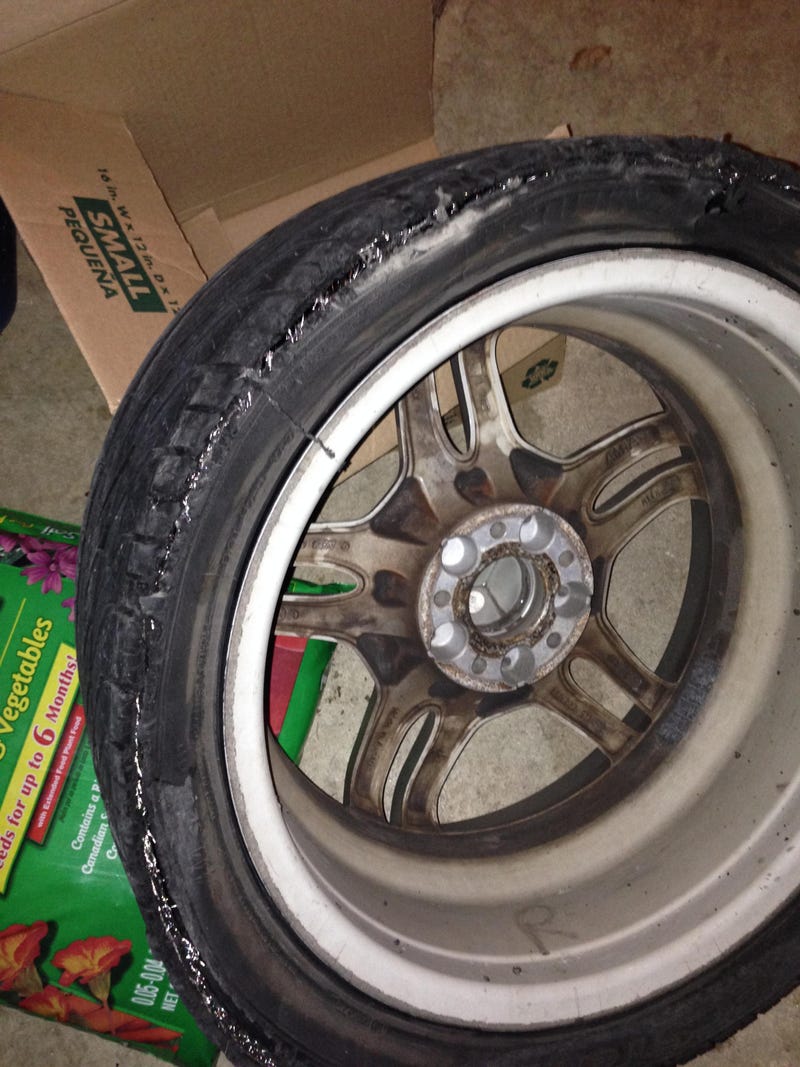 Illustration for article titled Blown tire - 2 days after Xmas - have to replace pair - and I'm sick... but cool tech!