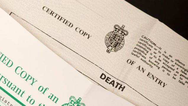 How to find a death certificate online