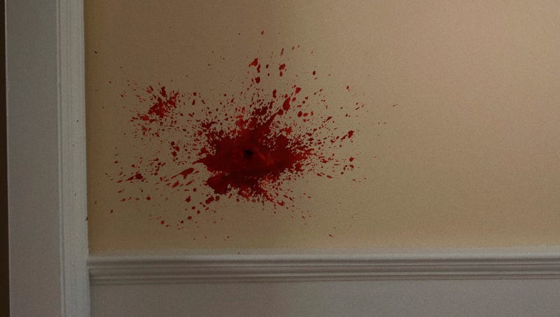blood on the wall
