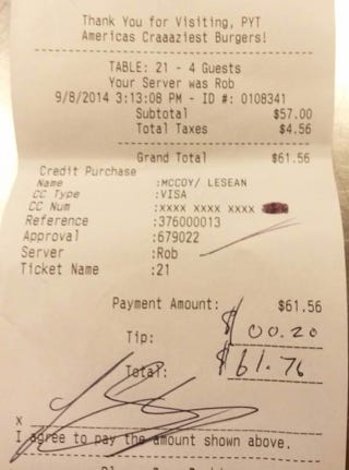 Illustration for article titled Restaurant Calls Out LeSean McCoy For Leaving 20-Cent Tip