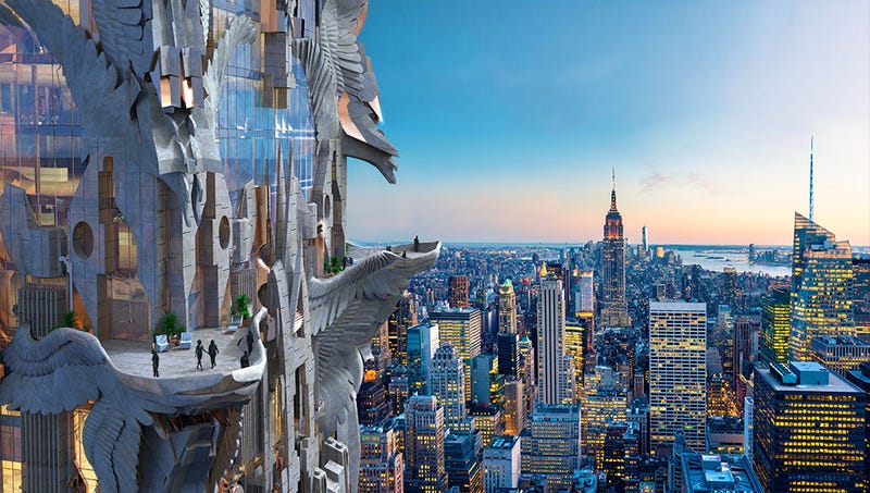 Illustration for article titled This NYC Skyscraper Design Is Like the Chrysler Building Went to Burning Man and I Love It