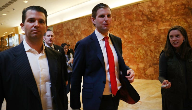 The Trump Sons at the Tower named for daddy. Photo via Getty
