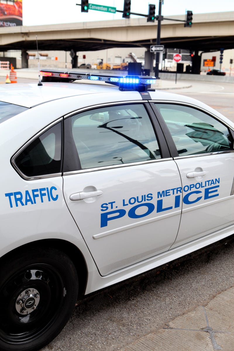 A police vehicle sits outside the Edward Jones Dome in St. Louis in 2015.Raymond Boyd/Getty Images