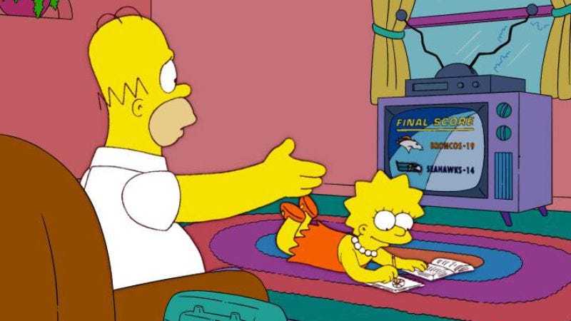 Illustration for article titled There's no need to have the Super Bowl, since The Simpsons already did it