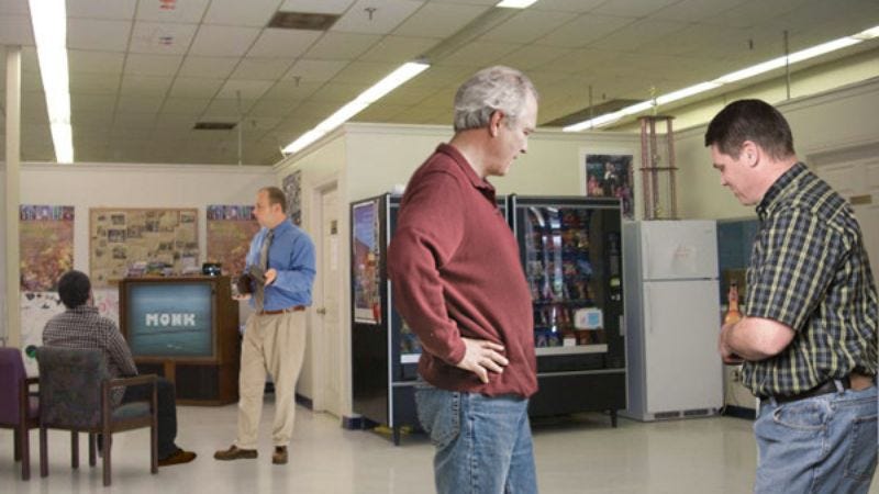 Some of the neighborhood adults gather at the center to hang out, pay utility bills, or just watch Charles Gibson.