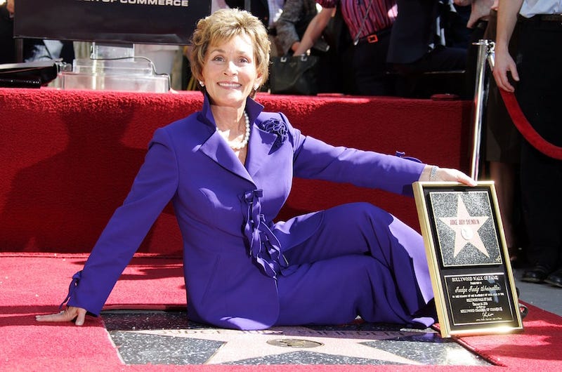 Image of the best judge on television getting a star on the Hollywood Walk of Fame via Getty