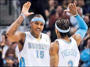 Illustration for article titled NBA Roundup: It's The Episode Where Iverson and Anthony Finally Kiss