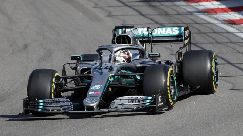 Hamilton at Sunday’s Russian Grand Prix. 