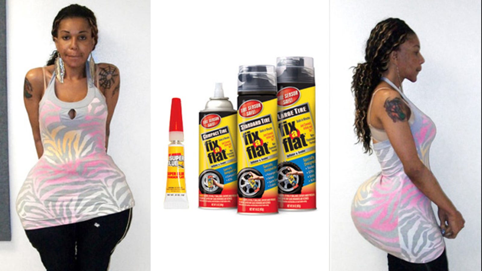 Woman Gets Fix A Flat Tire Sealant Cement Mineral Oil And Superglue 0923