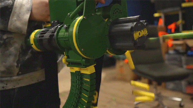 It Takes an Hour to This Dart-Blasting Minigun, but Nine Seconds to Empty It