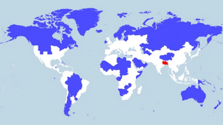 This Map's Red and Blue Regions Each Contain 5% of the World Population