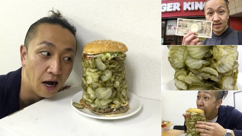 Illustration for article titled A Whopper with 700 Pickle Slices Doesn't Look Appetizing