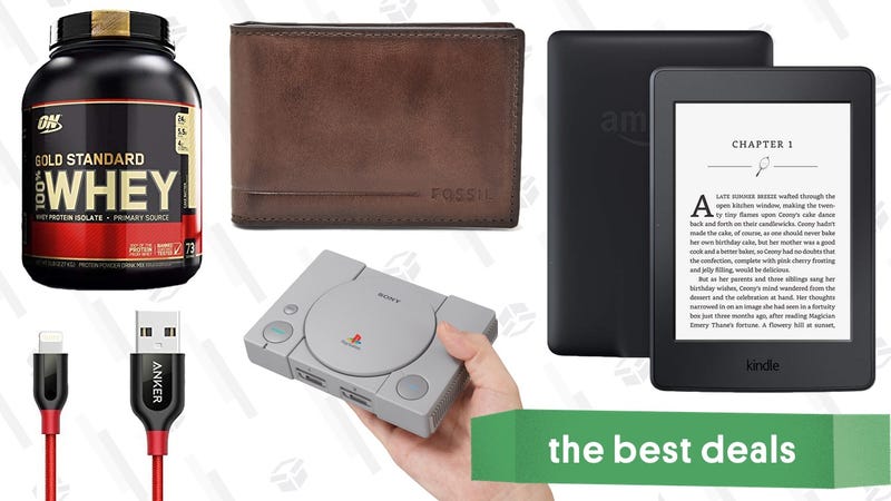 Illustration for article titled Wednesday's Best Deals: PlayStation Classic, $19 Fossil Wallets, Protein Powder, and More