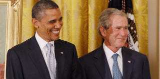 Barack Obama and George W. Bush (Chip Somodevilla/Getty Images)