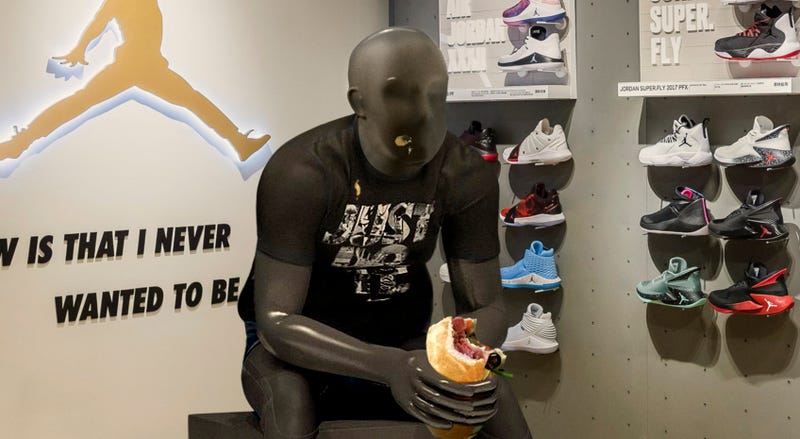 Illustration for article titled Nike Unveils Size-Inclusive Mannequin Eating A 12-Inch Hoagie