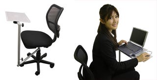 Illustration for article titled Japanese Chair Desk Optimizes Space For Tiny Japanese Workers