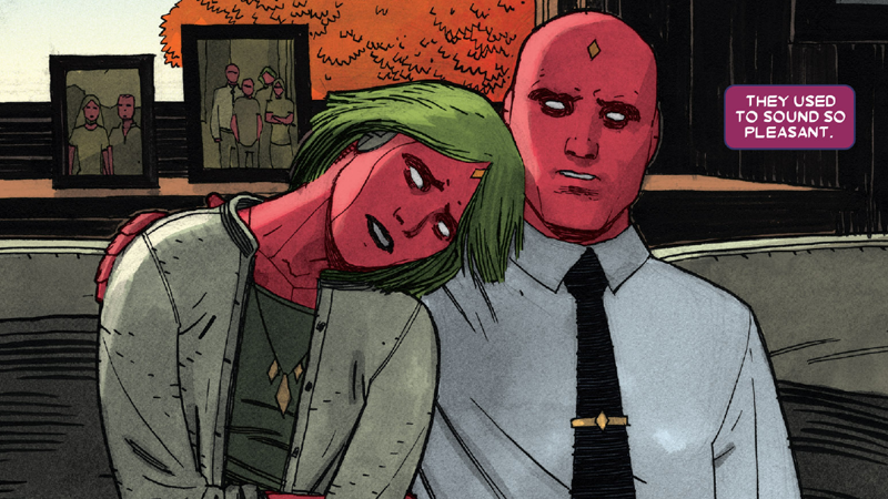 Illustration for article titled The Vision's New Family Life Is Falling To Pieces In The Most Fascinating Way