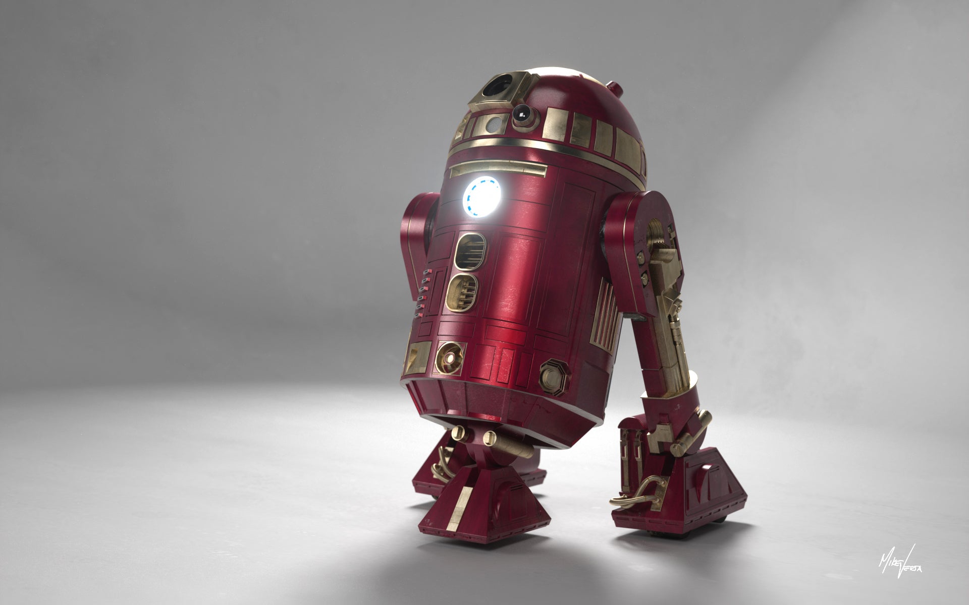 R2-D2 Disguised as Iron Man