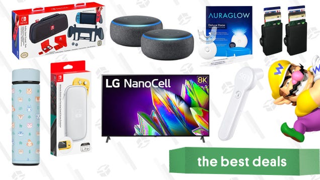 Wednesday's Best Deals: LG 8K NanoCell TV, AuraGlow Teeth Whitening Kit, Nintendo Switch Cases, Purea Forehead Thermometer, and More
