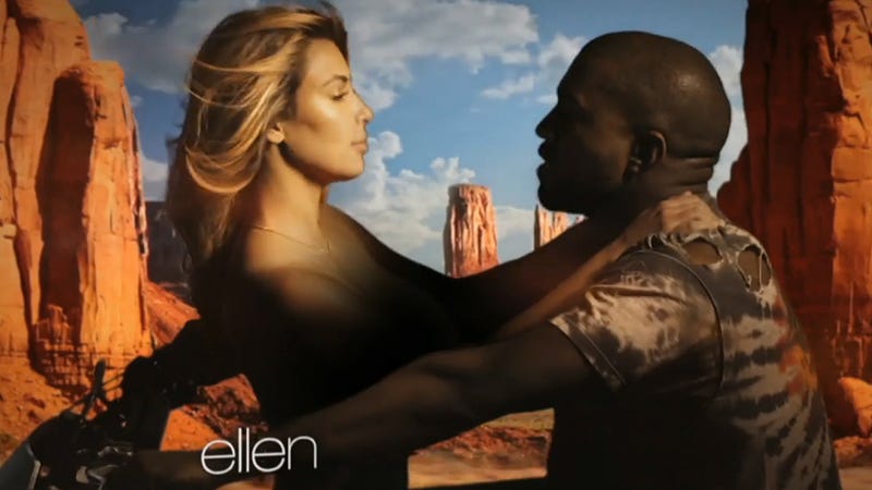 Illustration for article titled Kanye's Epic New Video: Horses, Eagles, Topless Kim Kardashian