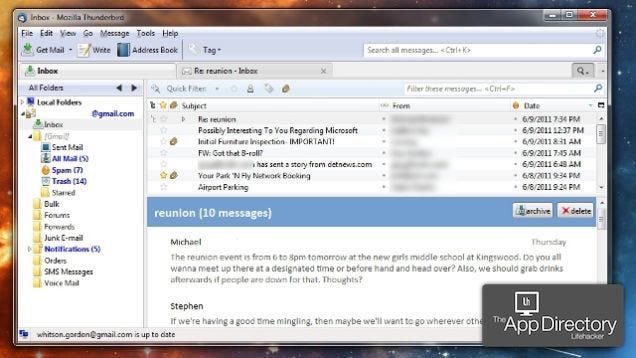 free simple email program windows 10