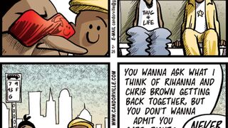 Illustration for article titled Candorville Comic: Chris Brown &amp; Rihanna