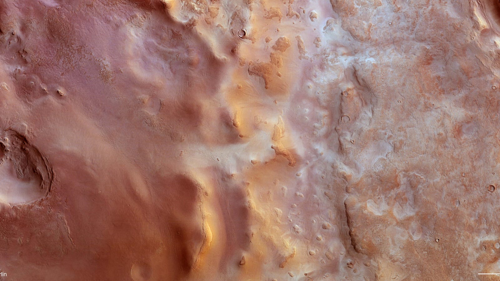 La superficie helada de Marte, vista desde las alturas
