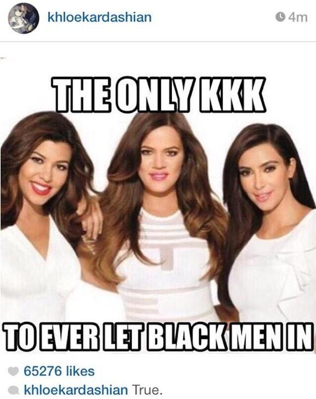 Khloe Kardashian's KKK Joke Does Not Go Over Well on Instagram
