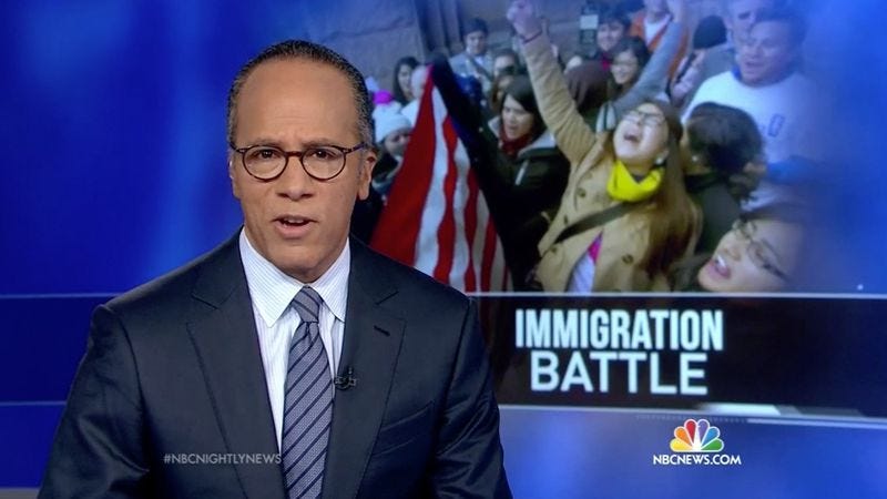 Lester Holt on a recent NBC Nightly News broadcast