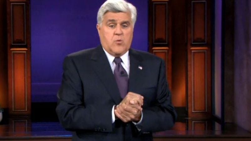 Illustration for article titled Jay Leno is very, very gently rebelling against NBC
