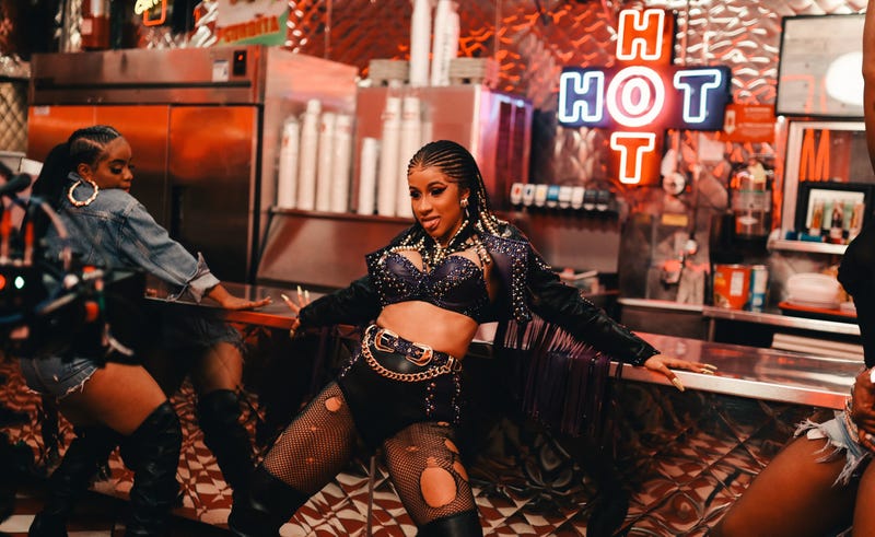 Cardi B on the “Please Me” video set