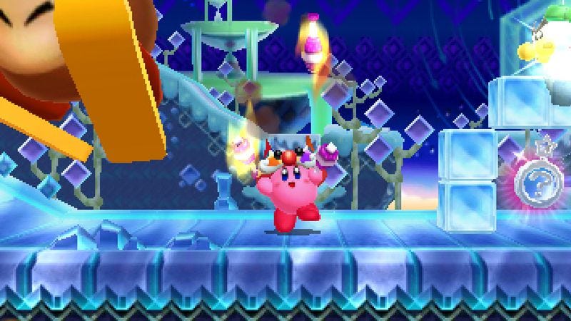Illustration for article titled Kirby: Triple Deluxe has an added sense of depth, but it’s no less shallow