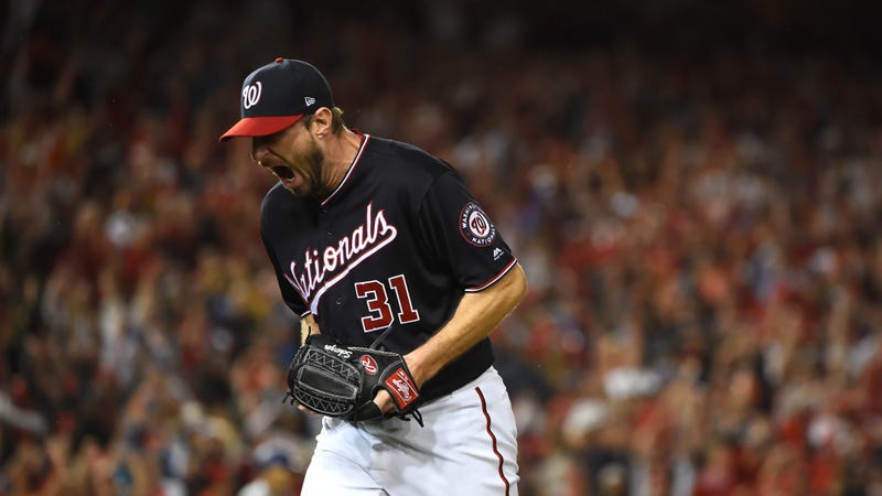 Illustration for article titled Grunting Max Scherzer Gave The Nationals Everything He Had, And Just What They Needed
