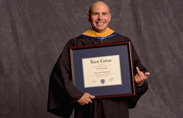 Pitbull Brags About Getting (Fake) Degree From (Fake) College