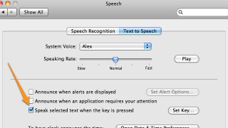 shortcut for speaking text on a mac