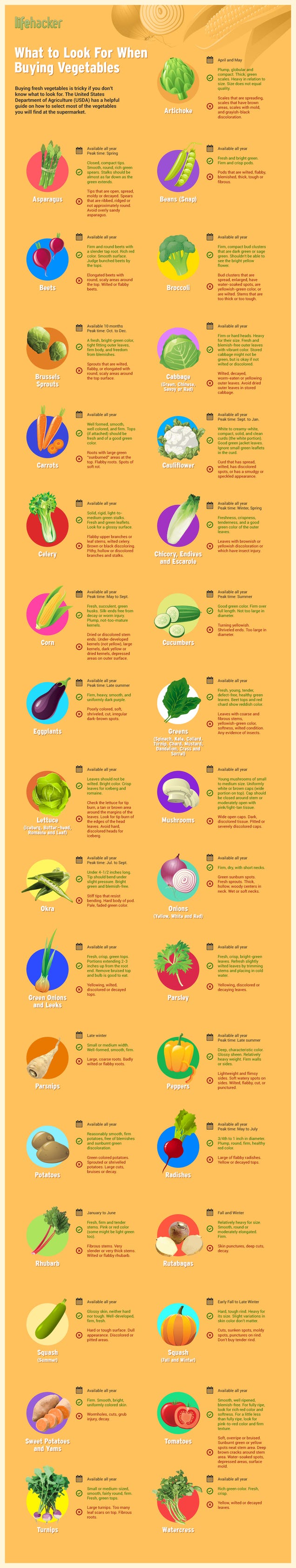 This Infographic Tells You What to Look For When Buying Vegetables