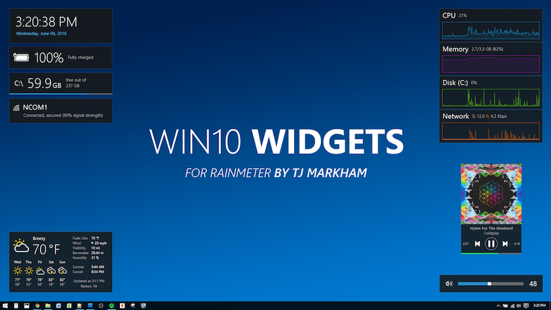 windows 10 temperature monitor widget