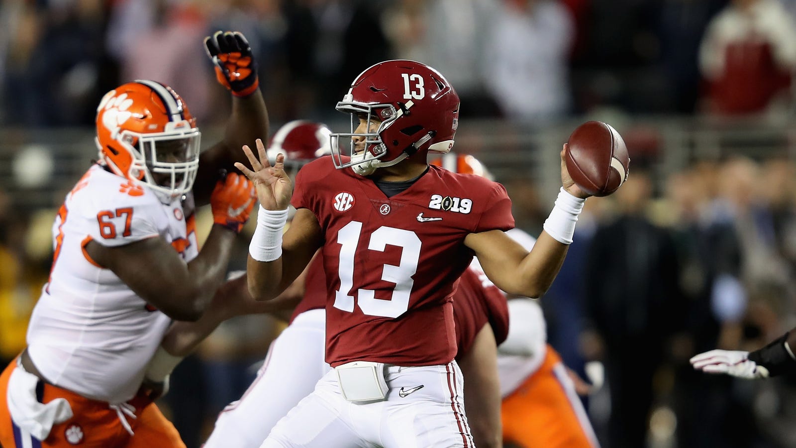  Tua Tagovailoa Throws Pick Six And Long Touchdown In First 