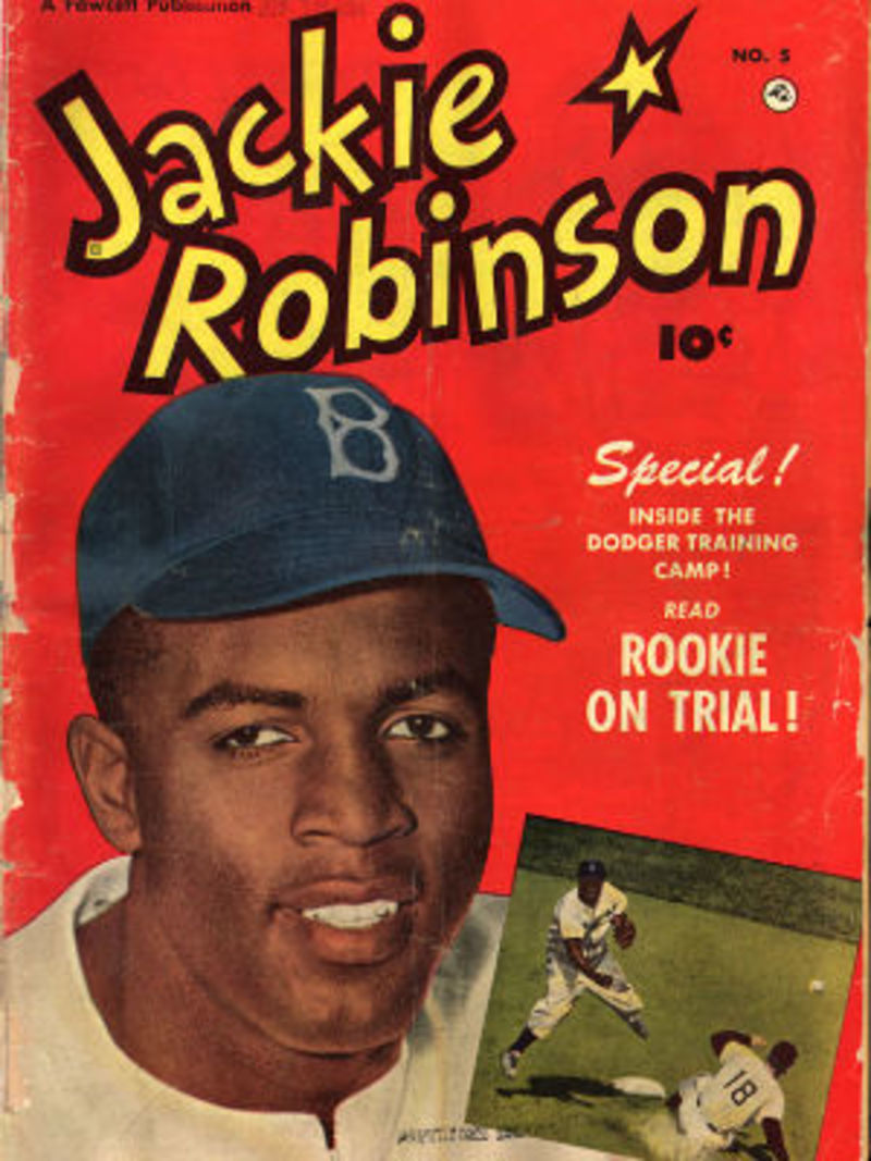 Front cover of Jackie Robinson comic book (Library of Congress)